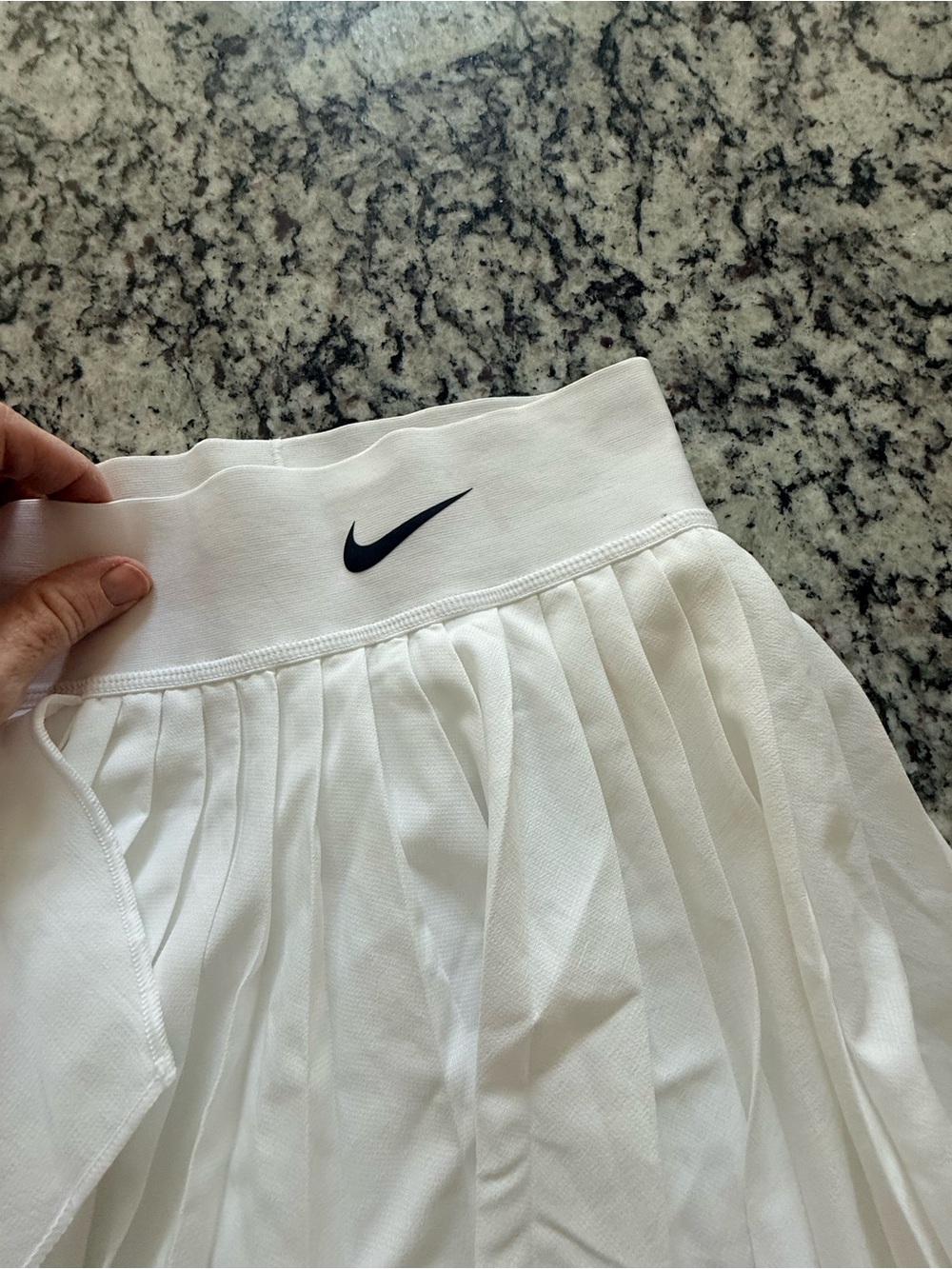 Nike White Pleated Skater Tennis Skirt with Swoosh - Picture 5 of 9